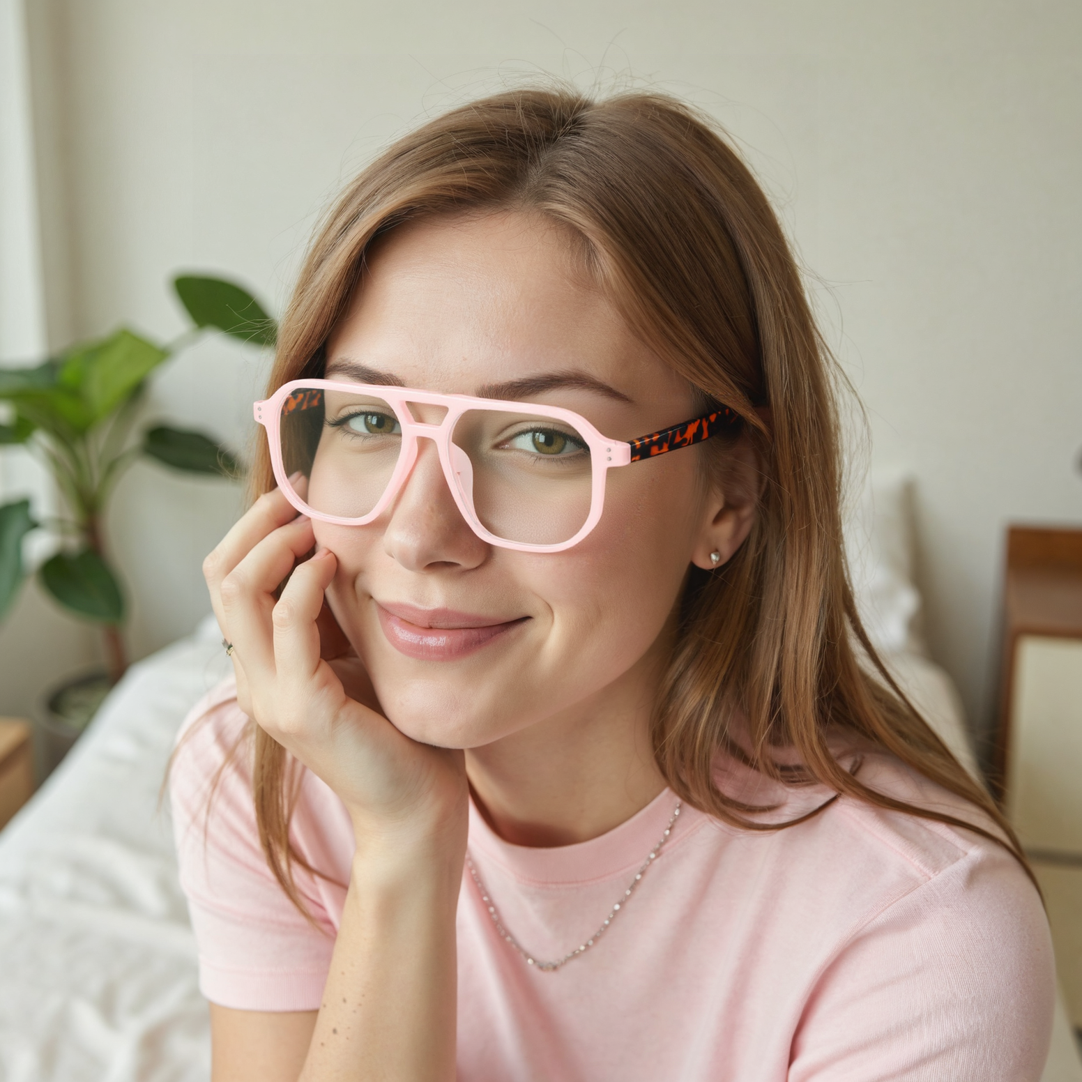 Truda Aviator Pink Glasses