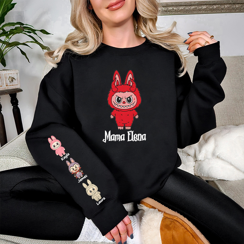 Personalized Sweatshirt Spooky Labubu Series Cute Pattern Design Attractive Halloween Gift for Family