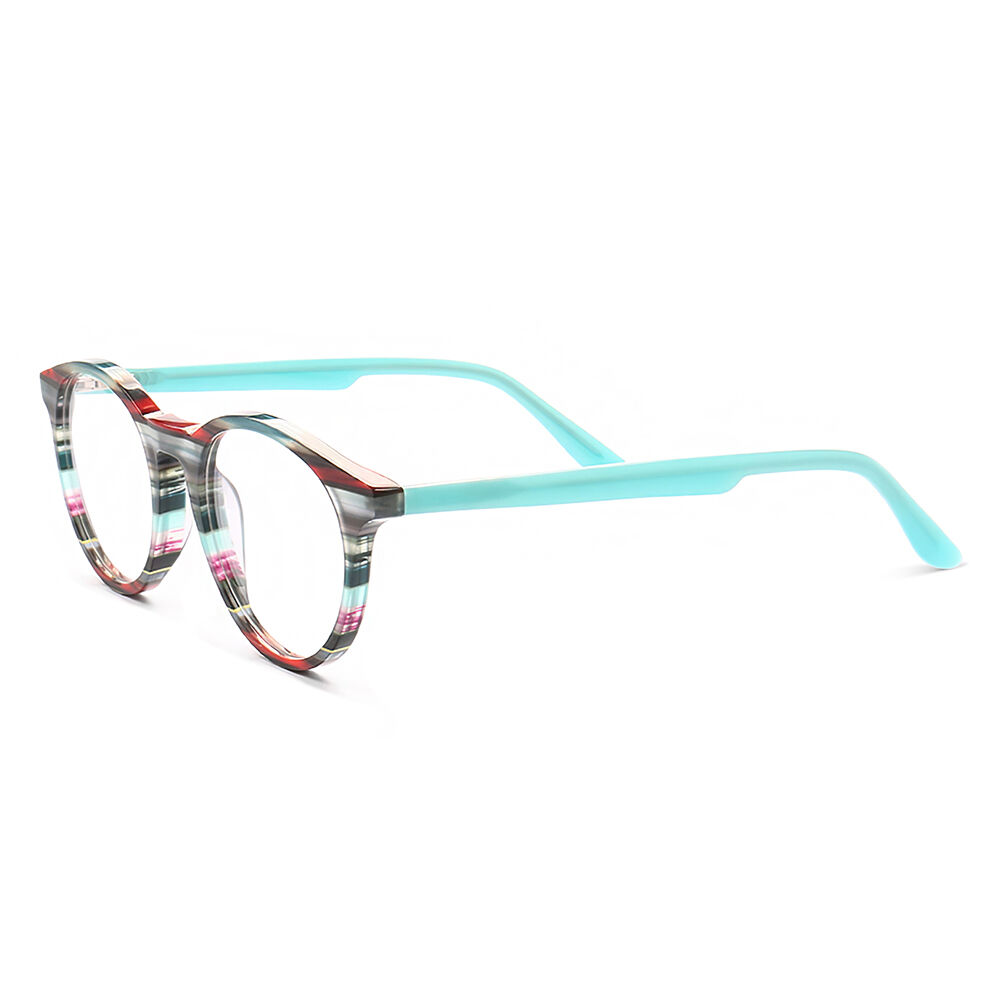 Jolie Round Blue Multicolored Glasses