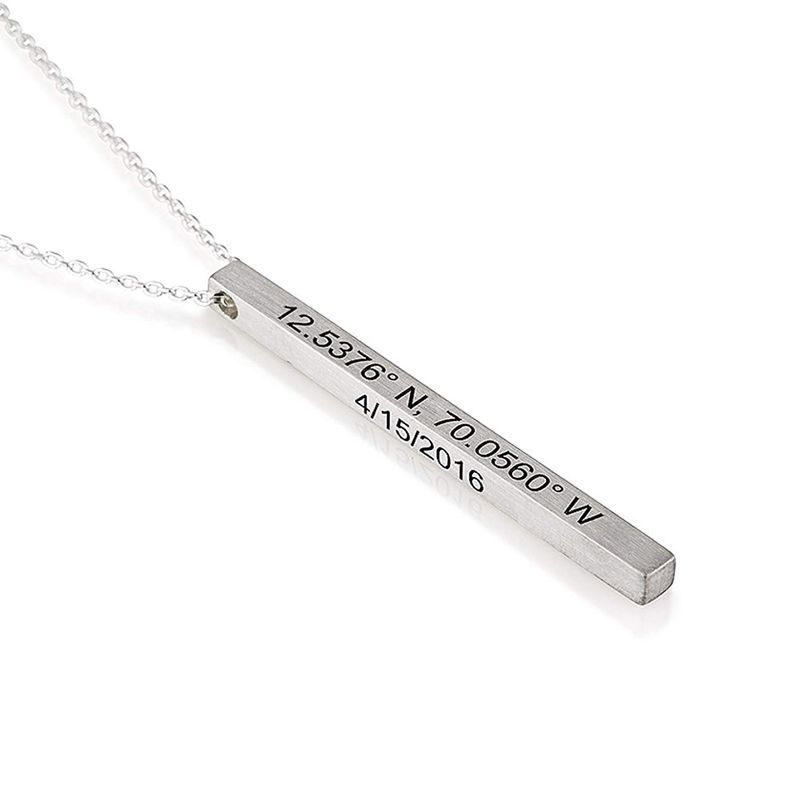 "Maintenant et Toujours" Collier avec Pendentif Gravé Personnalisé