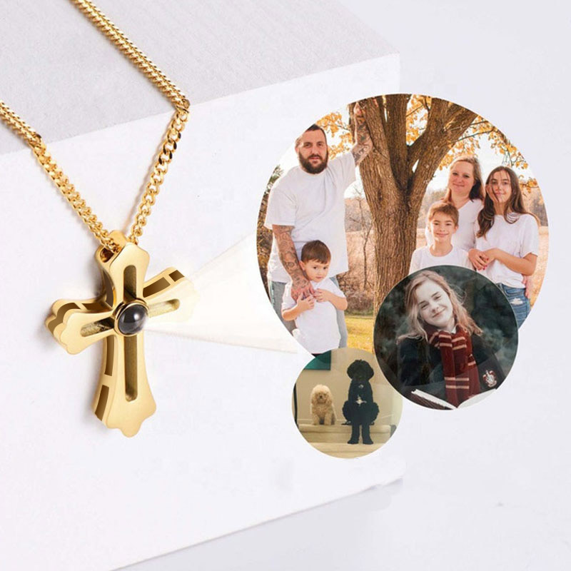 Personalized Photo Projection Necklace-Cross Shape