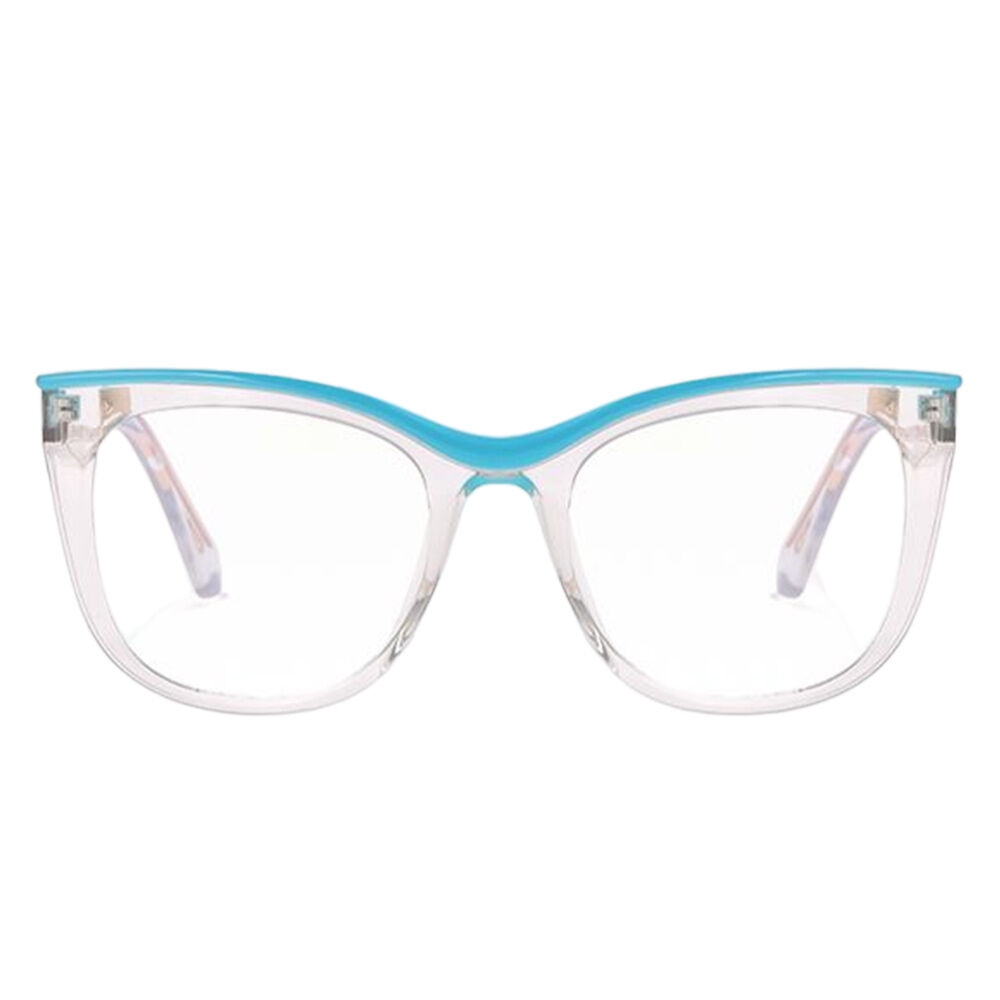 Bria Cat Eye Blue Clear Glasses