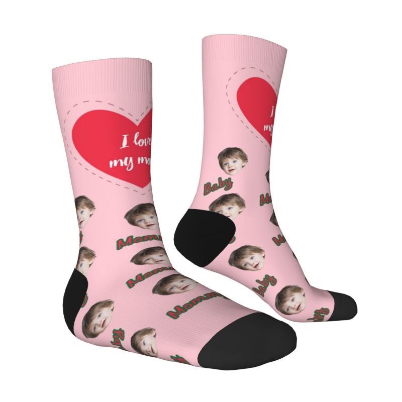 Custom Face Socks with Baby Photos for Mother's Day