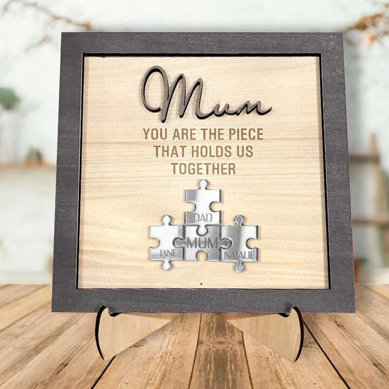 Personalized Name Puzzle Frame "You Are The Piece That Holds Us Together" for Mother's Day Gift
