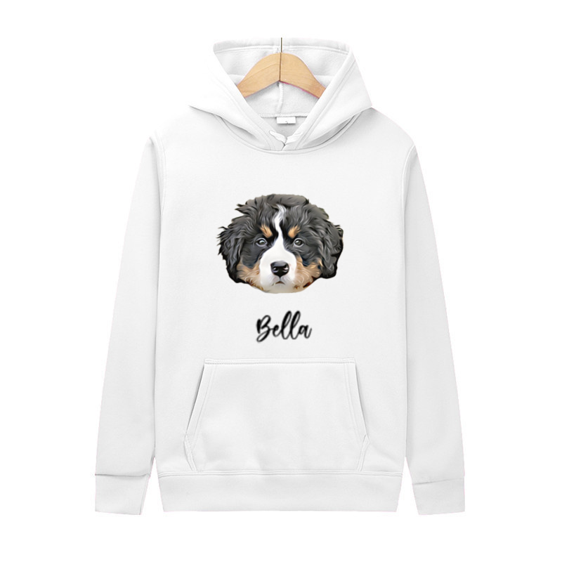 Personalized Hoodie with Custom Picture And Name Cartoon Style Gift for Daddy