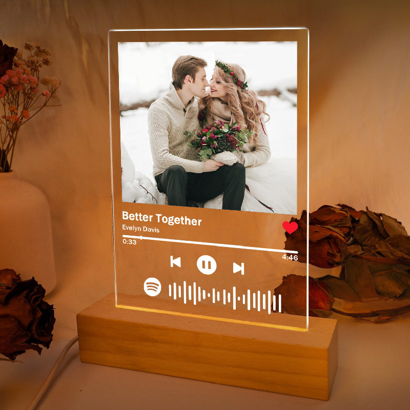 Personalized Spotify Plaque Song And Picture Lamp Precious Gift for Couples