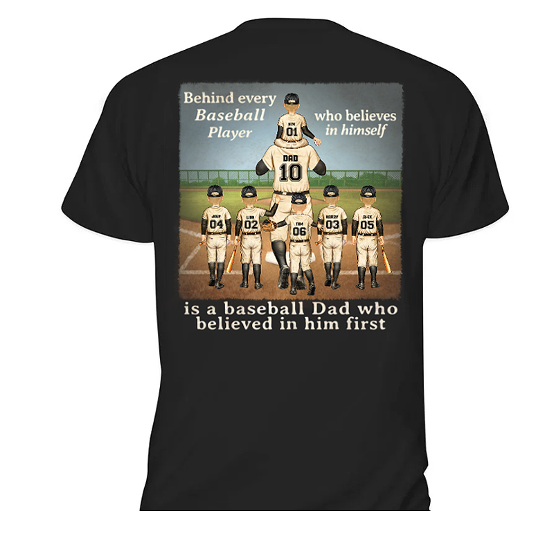 Personalized T-shirt Custom Baseball Character Design Great Gift for Sport Fan Father's Day