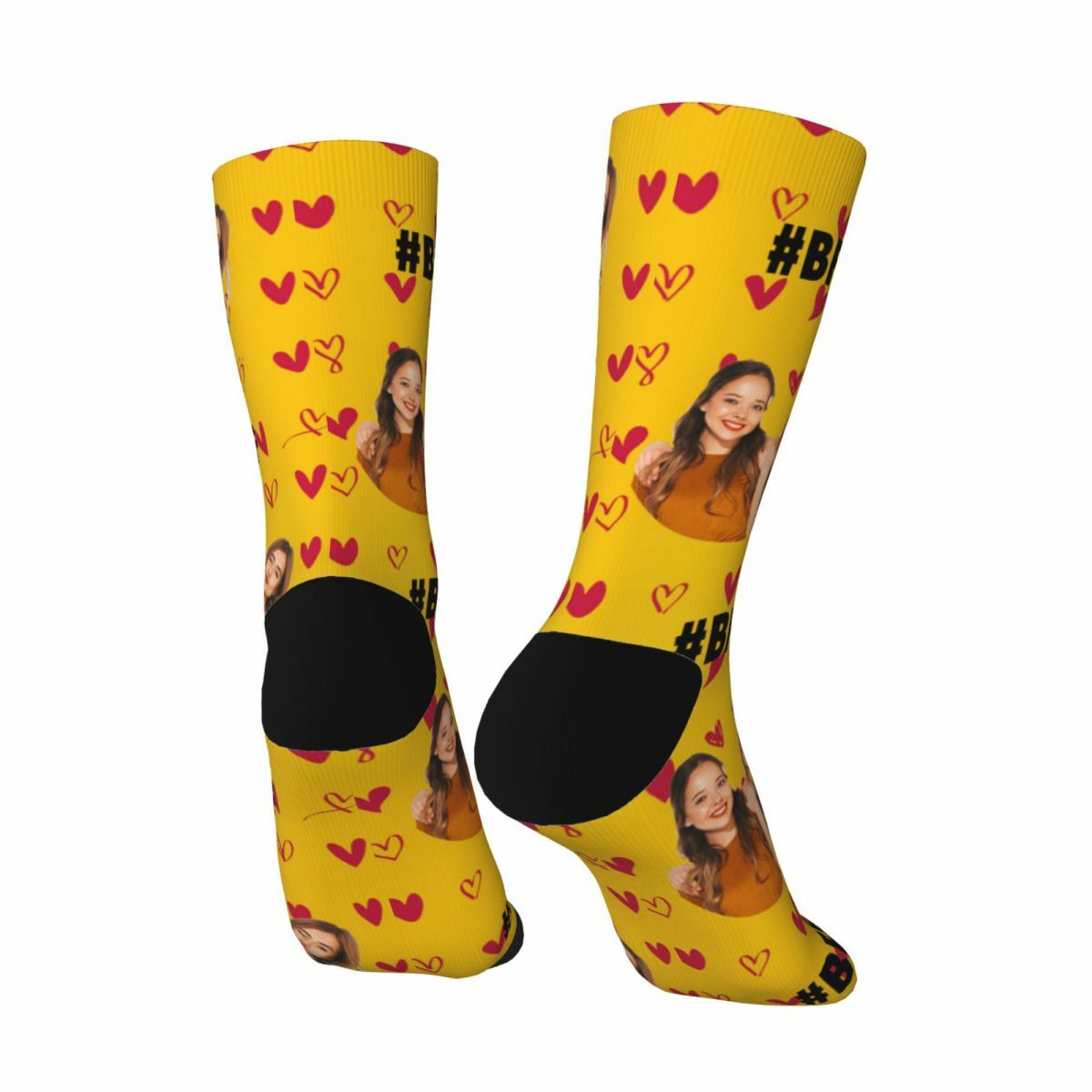 Custom Face Socks #BFF Add Multiple Photos as a Gift for Besties