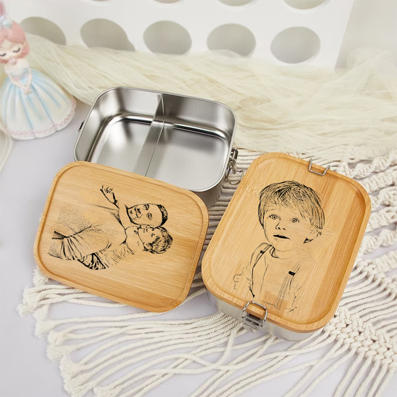 Personalized Lunch Box Custom Sketch Photos Kids Gifts