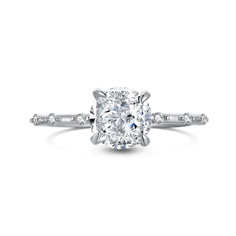Jeulia Classic Round Cut Sterling Silver Ring