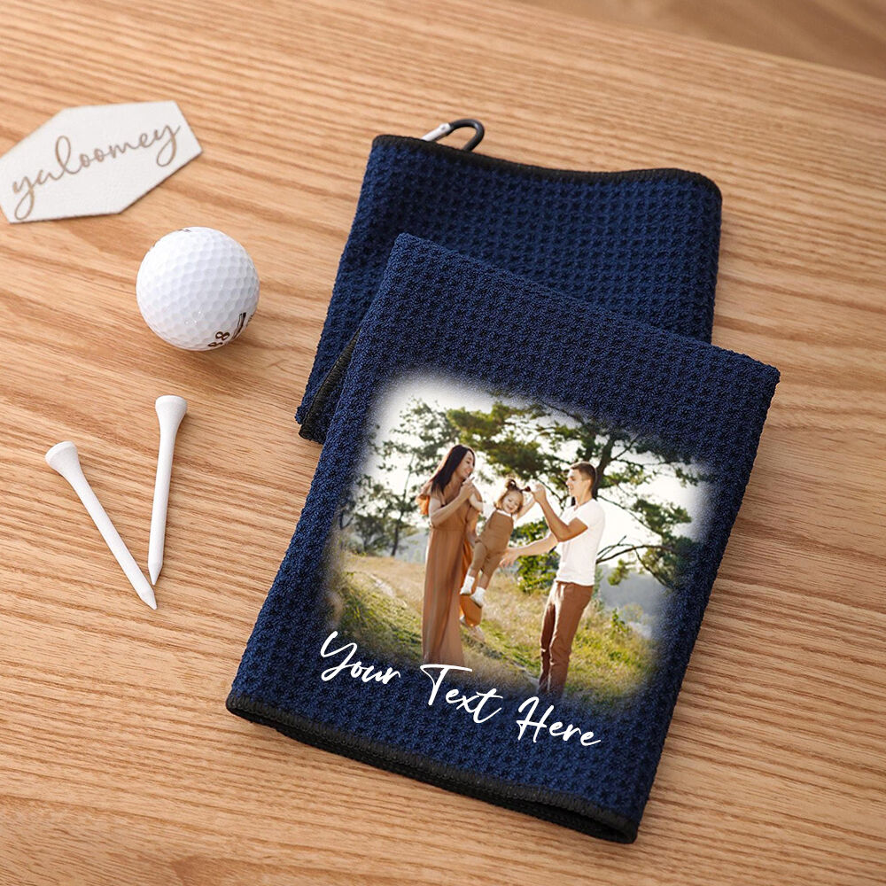 Personalized Golf Towel with Family Photo is a Great Gift for Golf Lovers