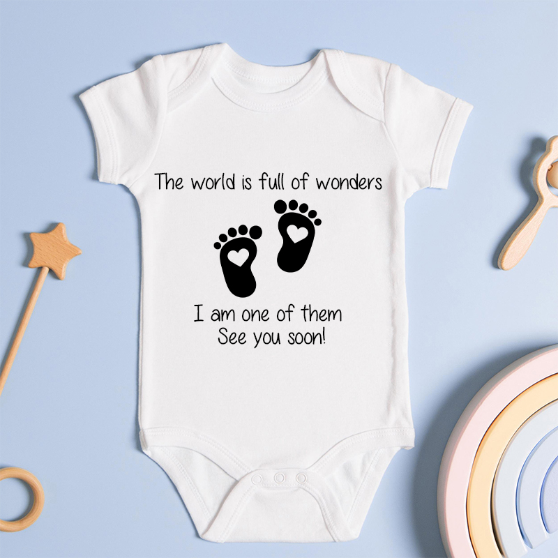 Gepersonaliseerd Baby Onesie aangepast bericht Schattige voetafdrukken ontwerp Warm Baby Shower cadeau voor familie