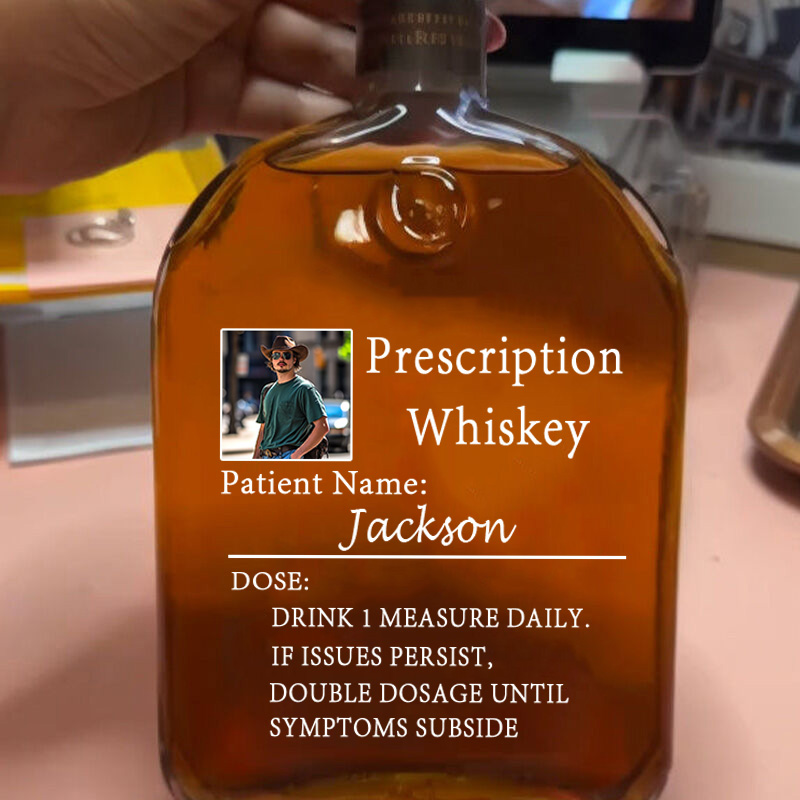 Bouteille de whisky personnalisée avec photo et nom personnalisé Cadeau parfait pour papa