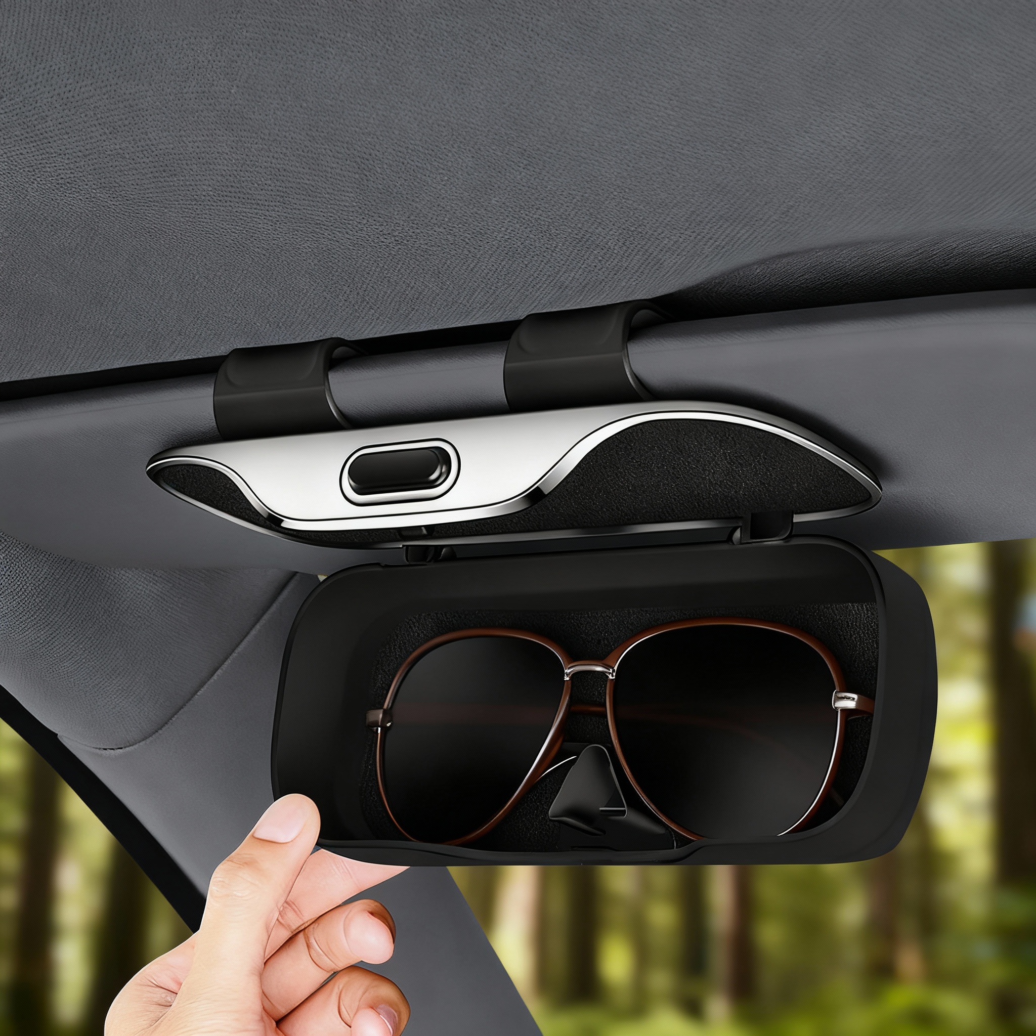 Personalized Car Sunglasses Case Multifunctional Glasses Case Sun Visor Clip Storage Box for Men