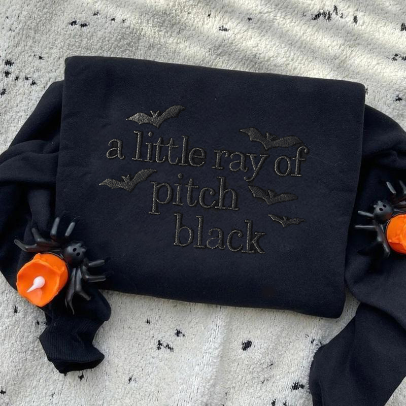 Personalized Sweatshirt Embroidered A Little Ray of Pitch Black Perfect Halloween Gift for Family