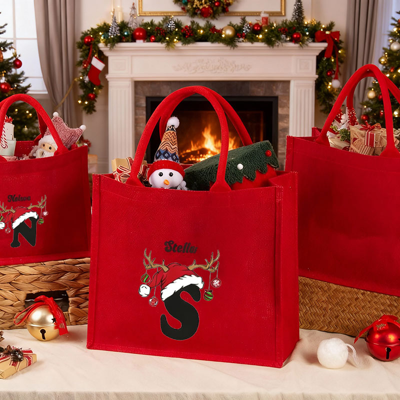 Personalisierte Weihnachtsgeschenktüte mit individuellem Namen Exquisites Geschenk für die Familie