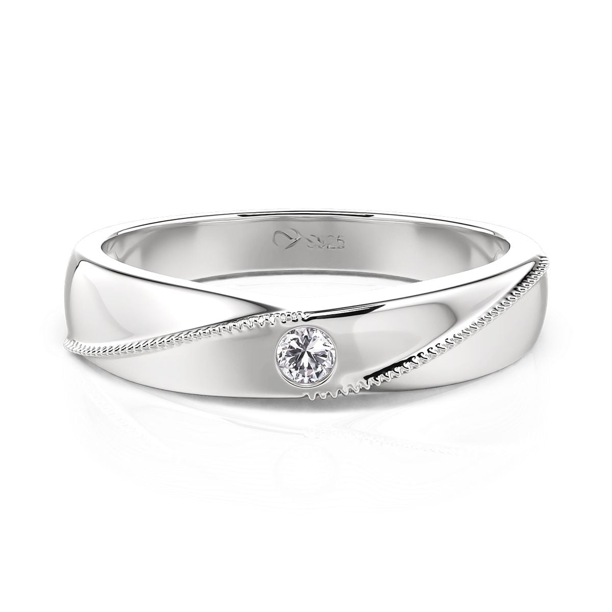 Jeulia Classic Reverse Tapered Wedding Band for Men
