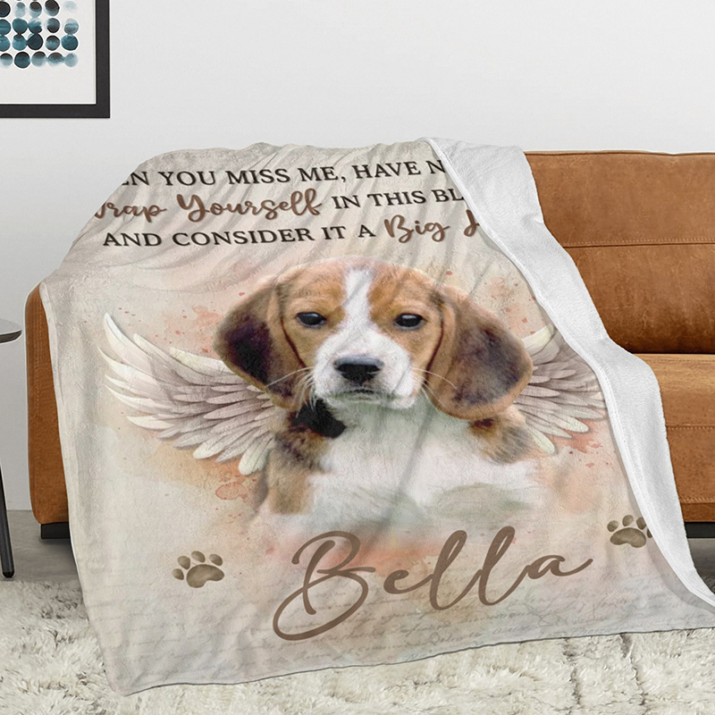 犬 ペット 写真 メッセージ入り ブランケット オリジナル
