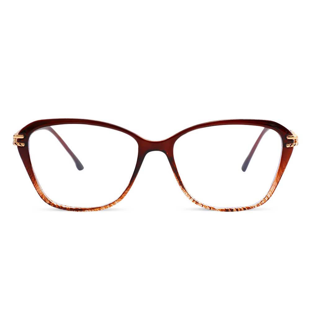 Edwii Cat Eye Braune Brille