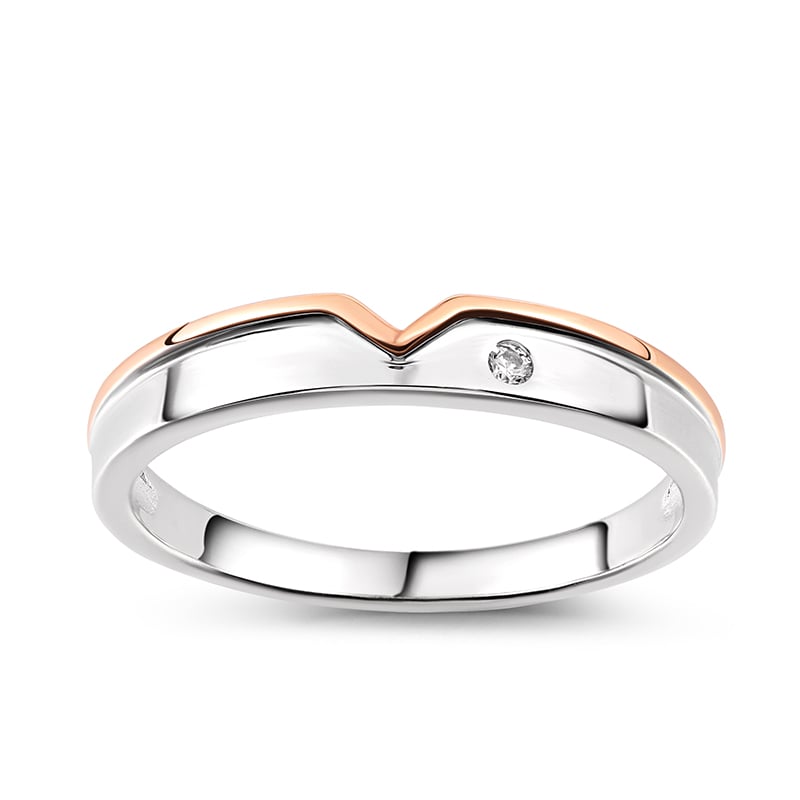 Bague En Argent Massif 925 - Double Cœur - Jonc Alliance Vintage - Occasion