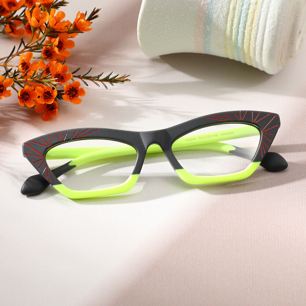Farrah Cat Eye Green Glasses