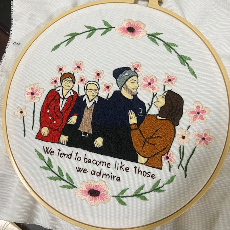 Personalized Embroidery Hoop With Customized Photo And Text Warm Gift For Family