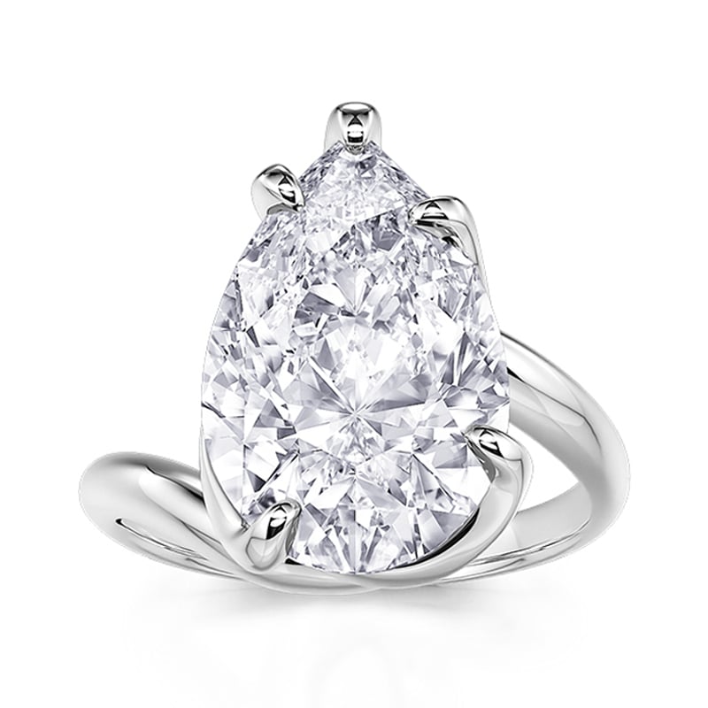 Jeulia Simple Twist Pear Cut Solitaire Engagement Ring