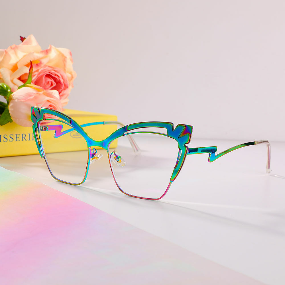 Peacock Cat Eye Green Glasses