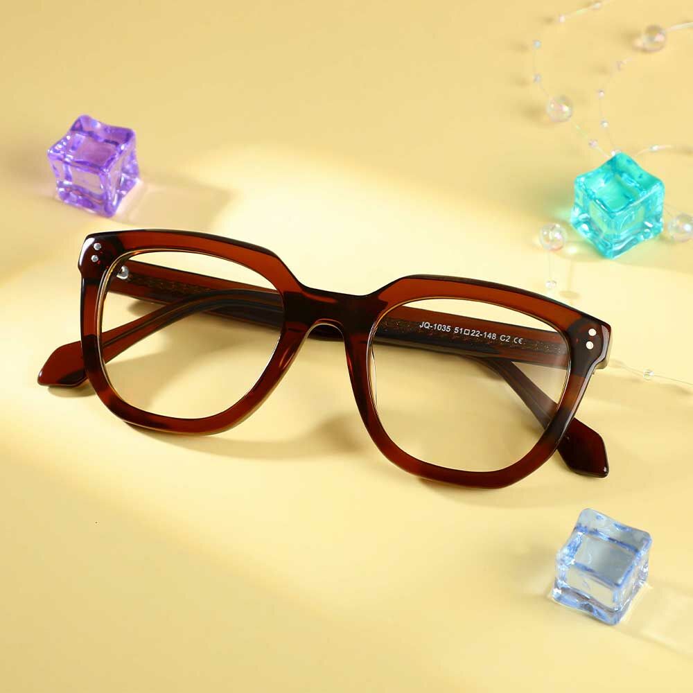 Gustave Quadratische Braune Brille