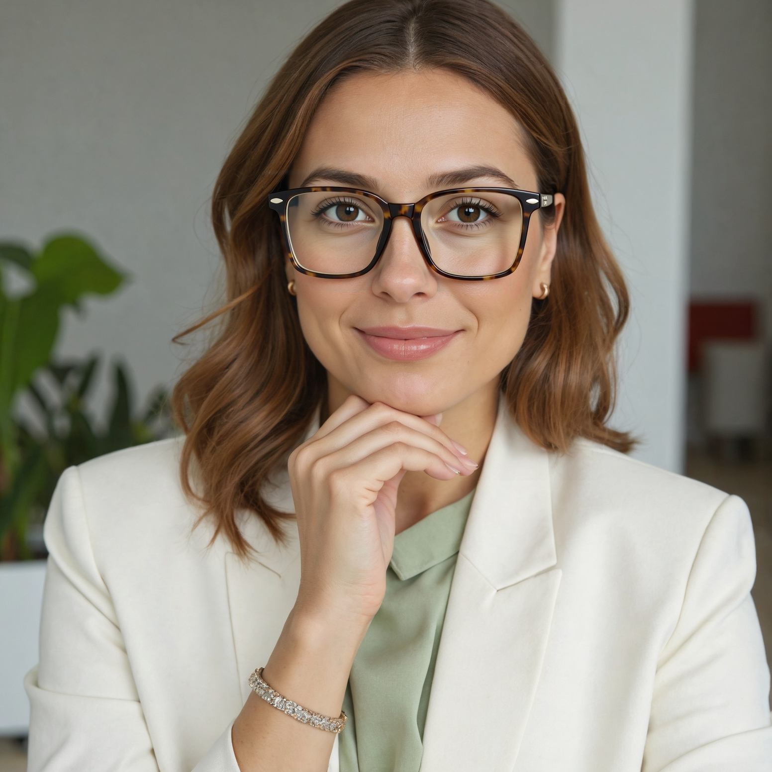 Occhiali da Vista Hamil Rettangolare Marrone 