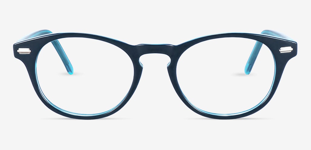 Gusta Blue Round Glasses