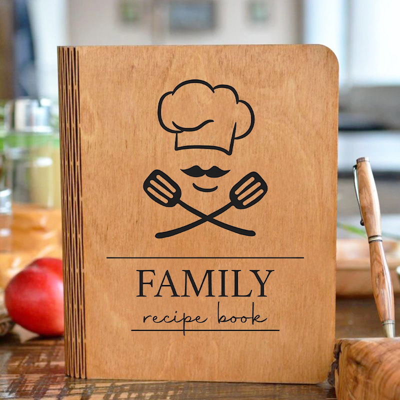 Personalized Recipe Book Simple And Elegant Kitchen Supplies Cover Design Gift for Family
