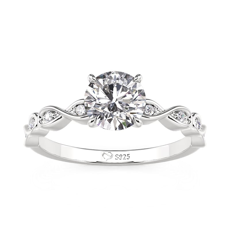 Jeulia Classic Infinity Engagement Ring Round Cut Four Prong