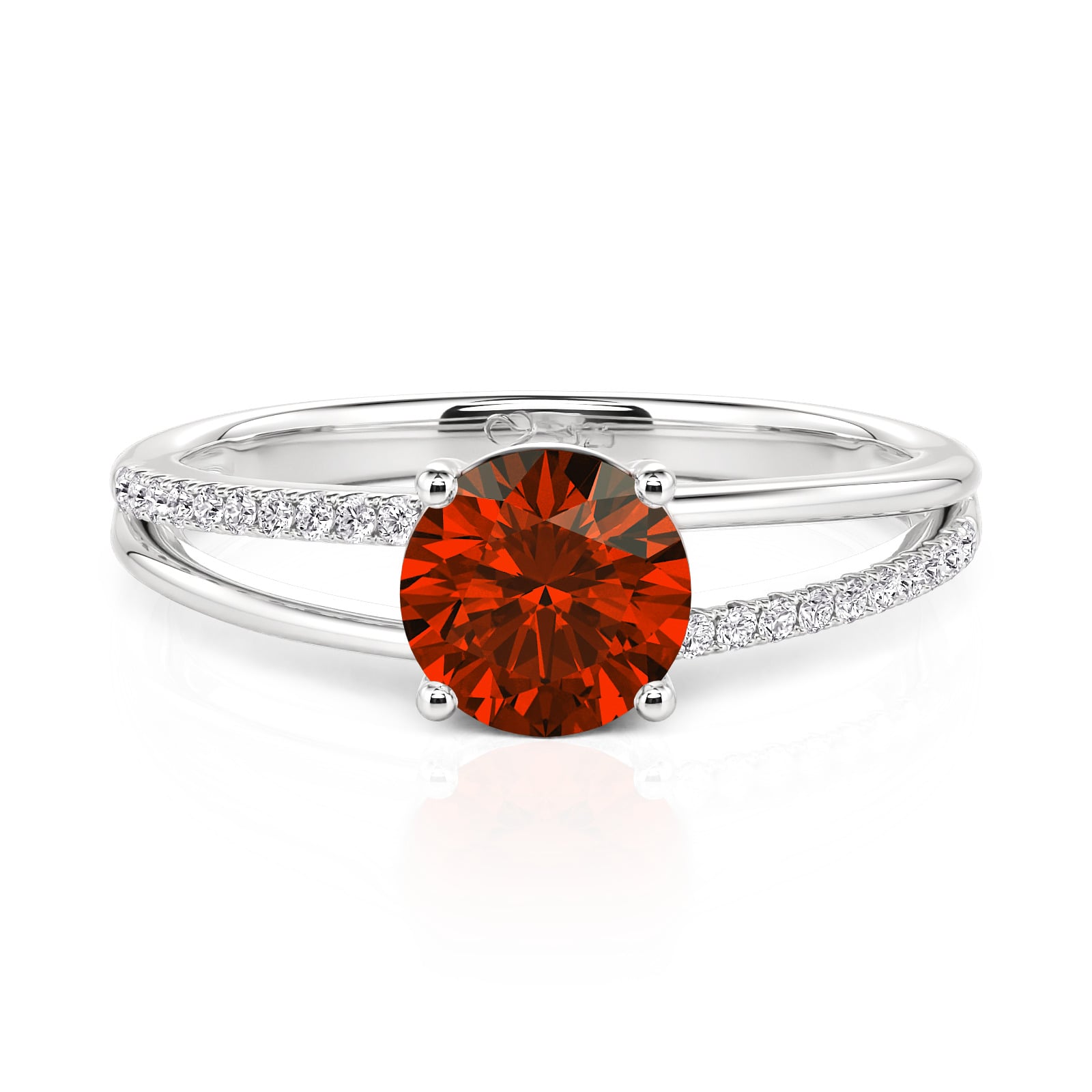Jeulia Custom Split Shank Round Cut Promise Ring with Birthstone