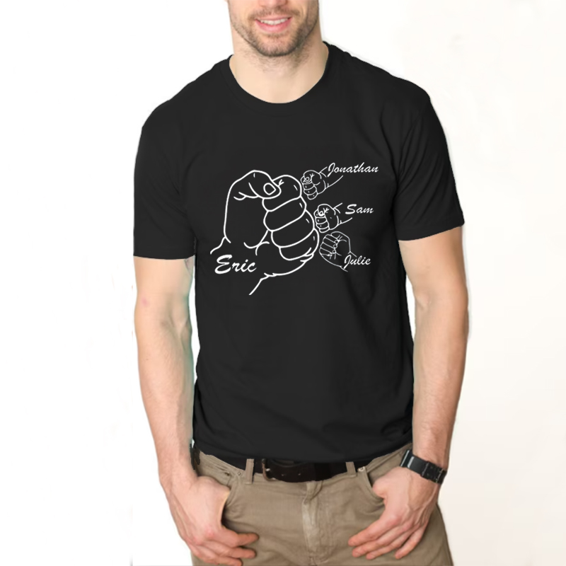 Personalisiertes T-Shirt Faustschlag mit individuellem Namen für Super Papa