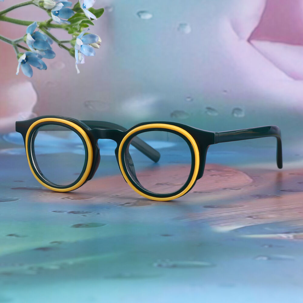 Zamin Round Green Glasses