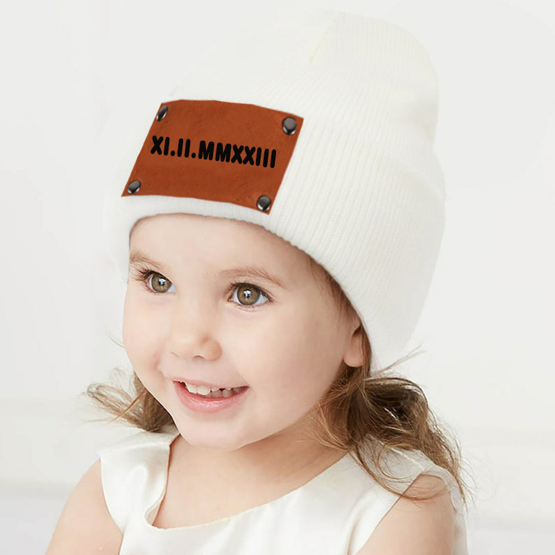 Personalized Roman Numeral Date Beanie Perfect Gift for Family