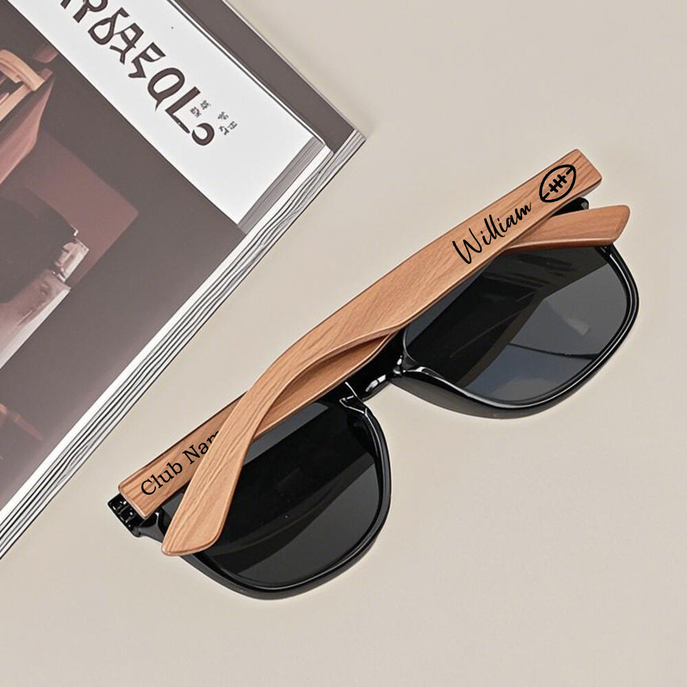 Personalized Wooden Sunglasses Football Club Member Celebration Gift for Birthday