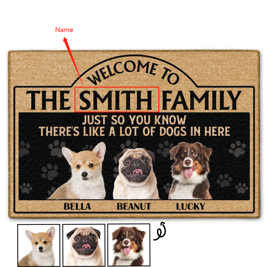 Personalized Floor Mats Customized Pet Photos and Names Simple Home Decor