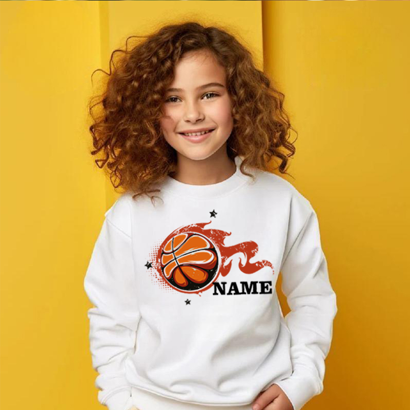 Personalized Kids Sweatshirts With Customized Names And Basketball Graphics For Sports Fanatics