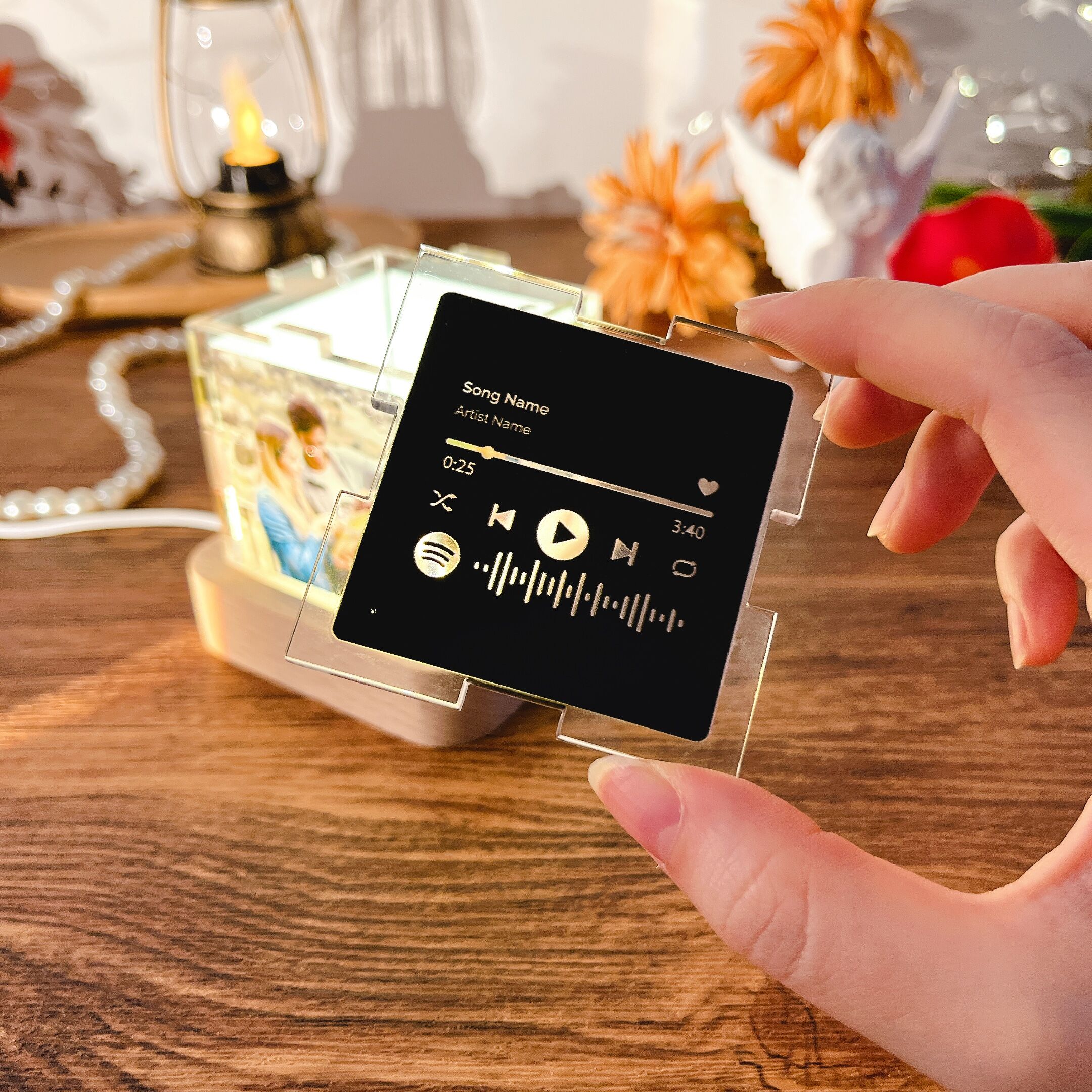 Personalized Spotify Code Acrylic Cube Lamp Creative Gift for Couples