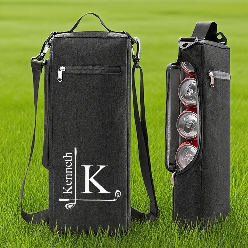 Personalised Golf Cooler Bag with Custom Name Beer Sleeve Beer Can Cooler Bag for Golf Player