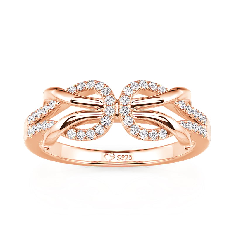 Jeulia Classic Rose Gold Infinity Wedding Band