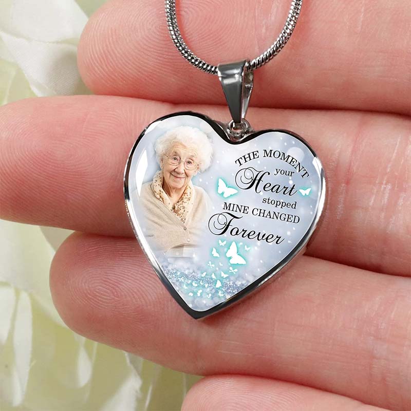 "The Moment Your Heart Stopped" Custom Photo Necklace