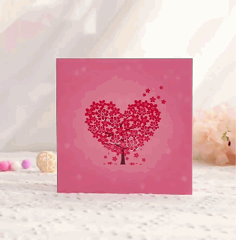 桜の木 ポップアップカード 飛び出す カード 3D 立体 多目的