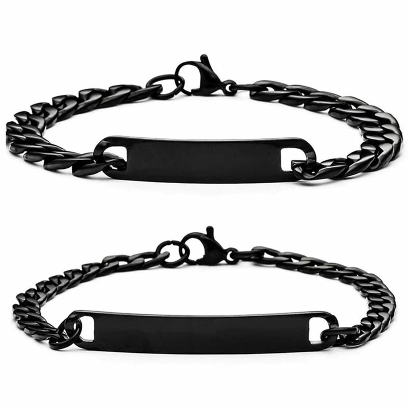 Personalized Engravable Bracelet Simple Design Style Sweet Gift for Couples