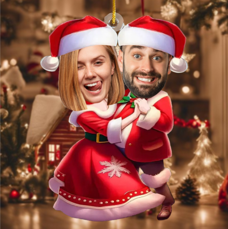 Personalized Christmas Tree Ornaments Custom Couple Photos Funny Gifts