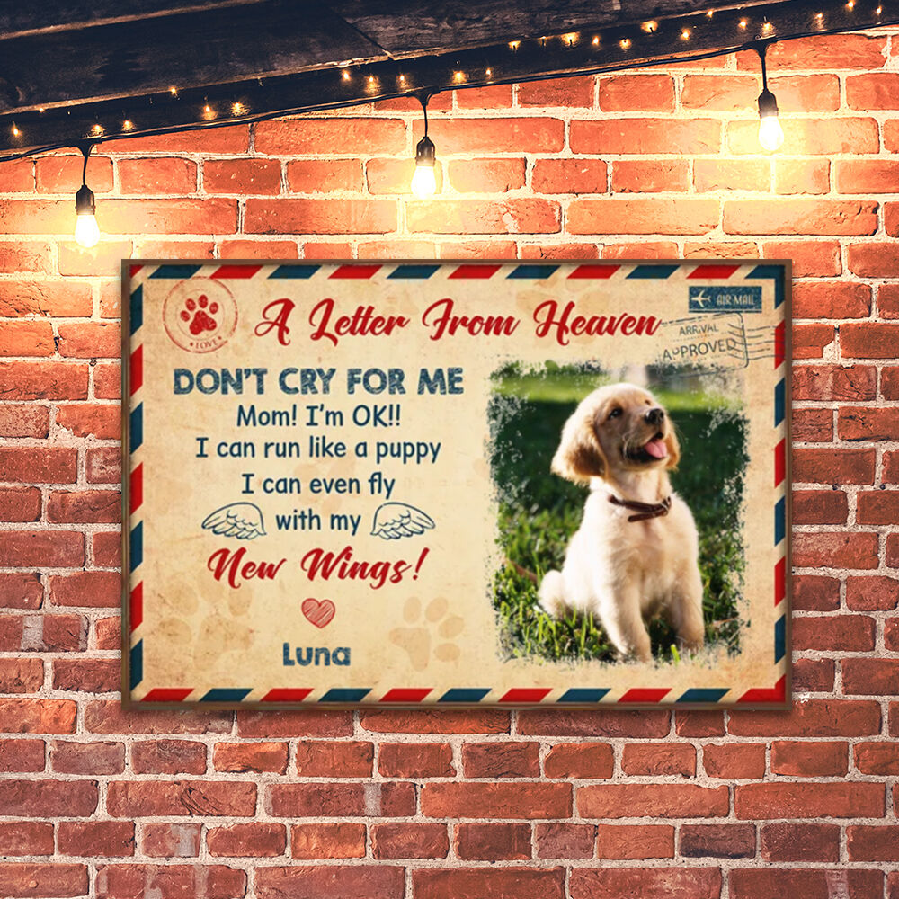 Personalized Picture Canvas Wall Art Wonderful Gift for Pet Lover "Don't Cry For Me"