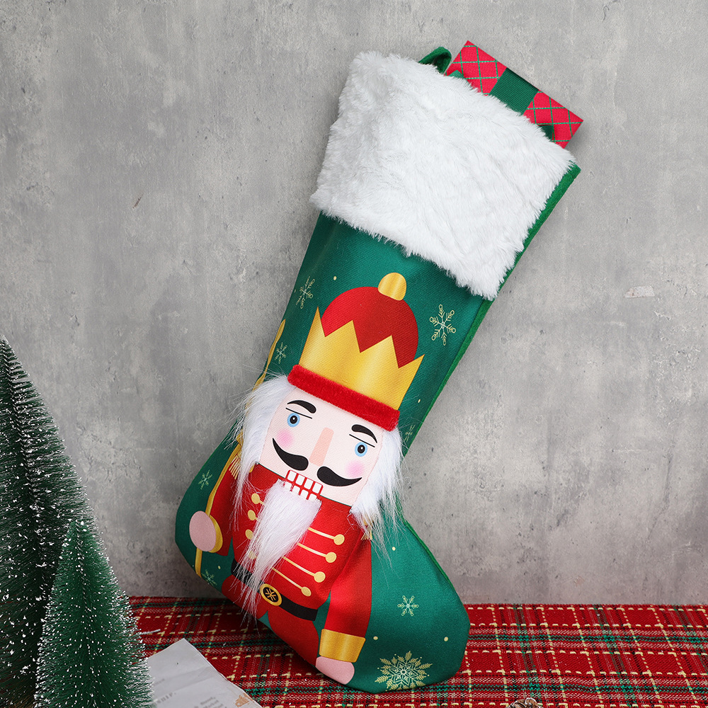 Chaussettes de Noël personnalisées soldat avec nom brodé Cadeaux pour la famille