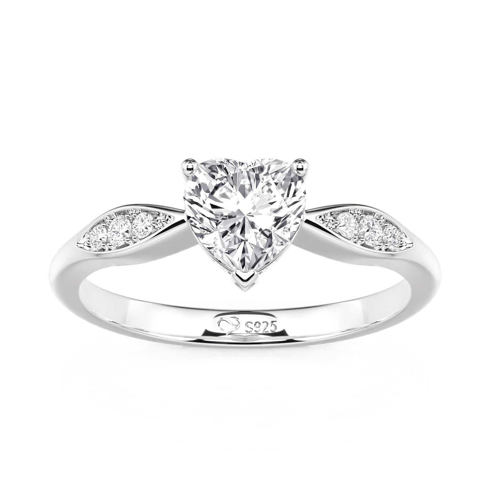 Jeulia Classic Heart Promise Ring Sterling Silver